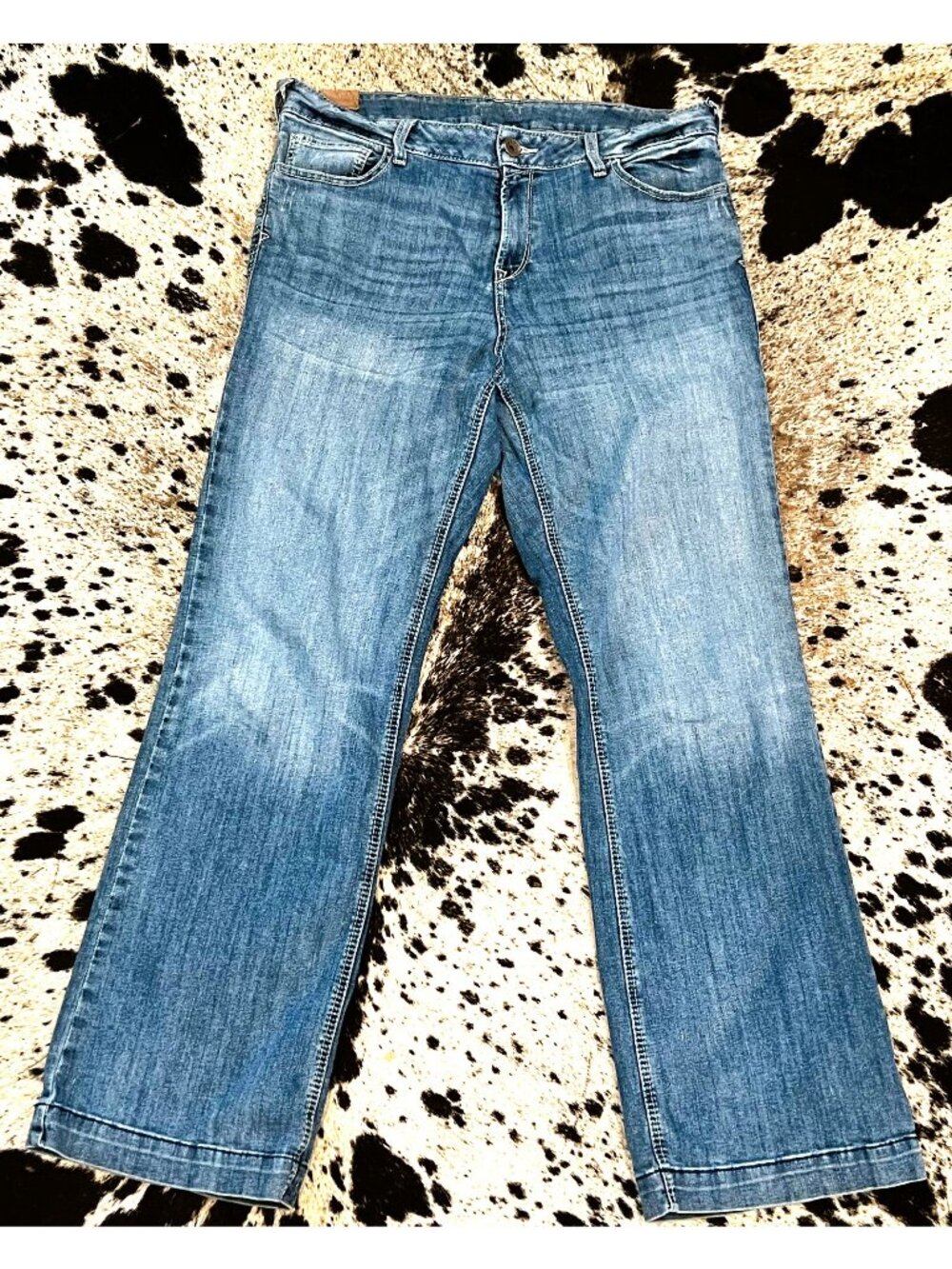 Ariat Denim Womens Relaxed Fit Straight Leg Jeans Size 33L